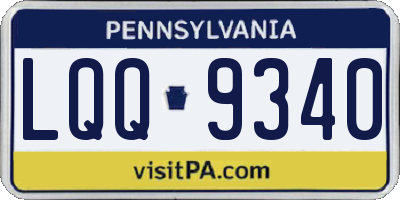 PA license plate LQQ9340