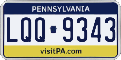 PA license plate LQQ9343