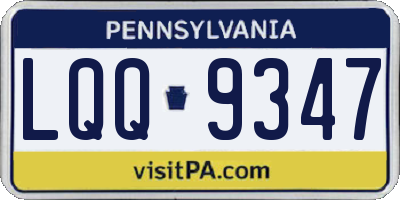 PA license plate LQQ9347