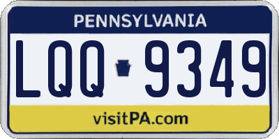 PA license plate LQQ9349