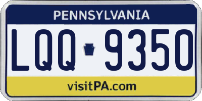 PA license plate LQQ9350