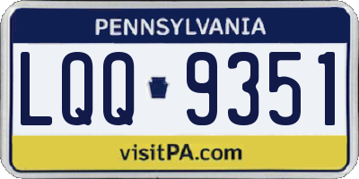 PA license plate LQQ9351