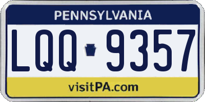 PA license plate LQQ9357