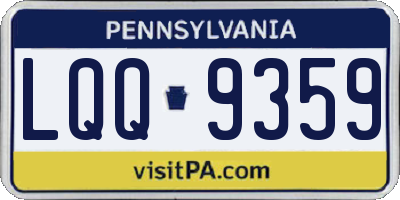 PA license plate LQQ9359