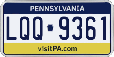 PA license plate LQQ9361