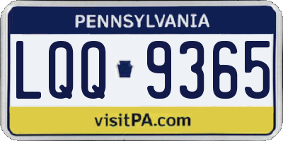 PA license plate LQQ9365