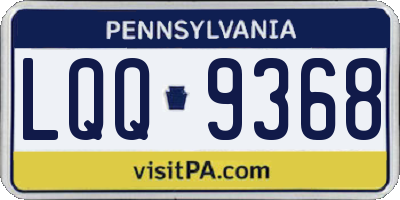 PA license plate LQQ9368