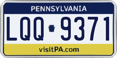 PA license plate LQQ9371