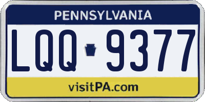 PA license plate LQQ9377