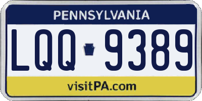 PA license plate LQQ9389
