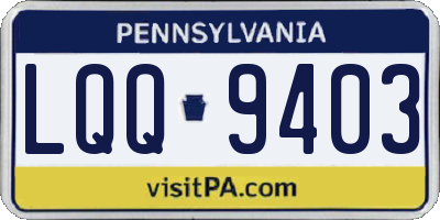 PA license plate LQQ9403