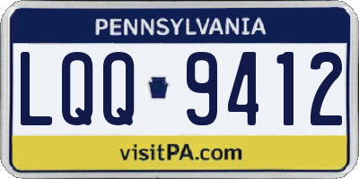 PA license plate LQQ9412