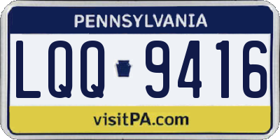 PA license plate LQQ9416