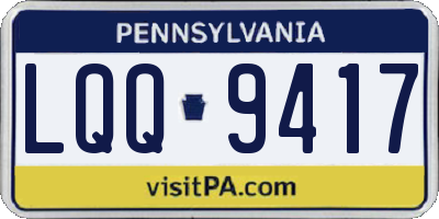 PA license plate LQQ9417