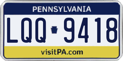 PA license plate LQQ9418