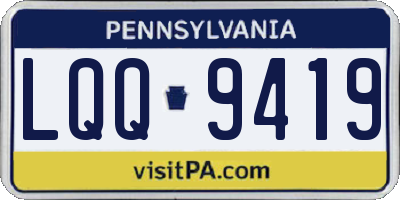 PA license plate LQQ9419