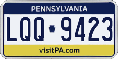 PA license plate LQQ9423