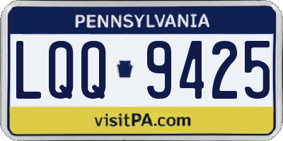 PA license plate LQQ9425