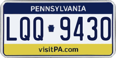 PA license plate LQQ9430