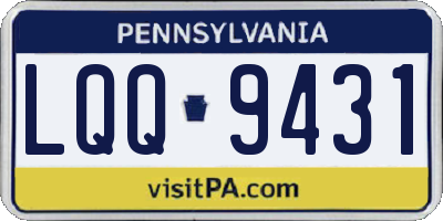 PA license plate LQQ9431
