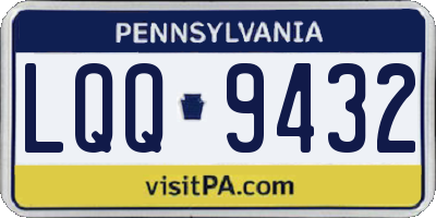 PA license plate LQQ9432