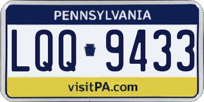 PA license plate LQQ9433