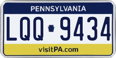 PA license plate LQQ9434