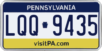 PA license plate LQQ9435