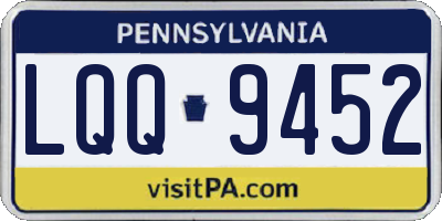 PA license plate LQQ9452