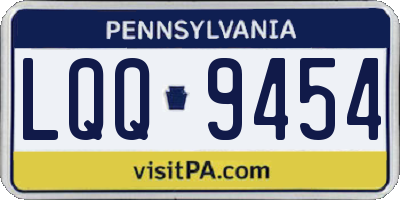 PA license plate LQQ9454