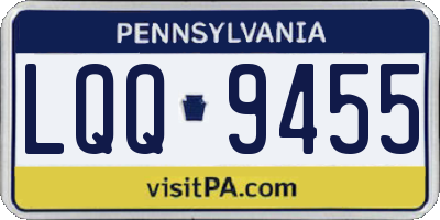 PA license plate LQQ9455