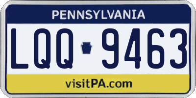 PA license plate LQQ9463