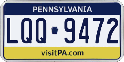 PA license plate LQQ9472