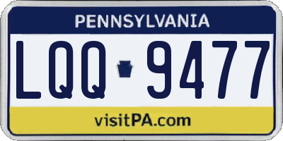 PA license plate LQQ9477