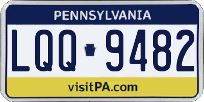 PA license plate LQQ9482