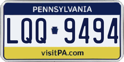 PA license plate LQQ9494