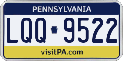 PA license plate LQQ9522