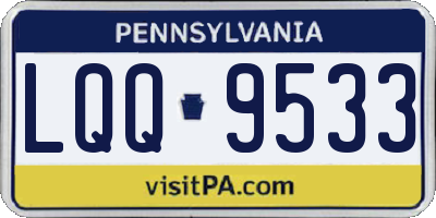 PA license plate LQQ9533