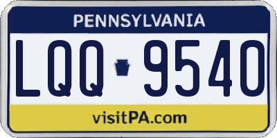 PA license plate LQQ9540