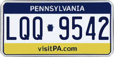 PA license plate LQQ9542