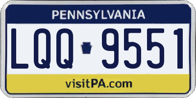 PA license plate LQQ9551