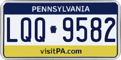 PA license plate LQQ9582