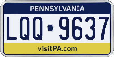 PA license plate LQQ9637