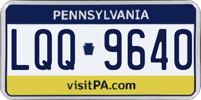 PA license plate LQQ9640