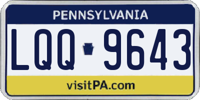 PA license plate LQQ9643