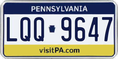 PA license plate LQQ9647