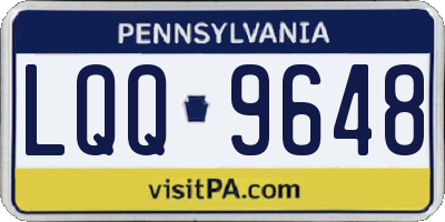 PA license plate LQQ9648