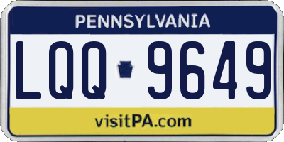 PA license plate LQQ9649