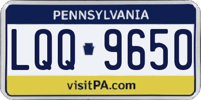 PA license plate LQQ9650