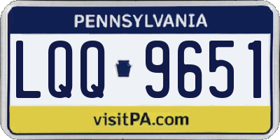 PA license plate LQQ9651
